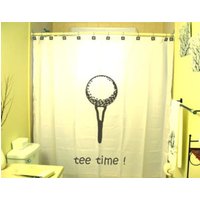 Golf Duschvorhang, Badezimmer Dekor, Geschenk Für Golfer. Extra Lange Gewebeduschvorhänge 84 90 96 Zoll, Benutzerdefinierte Standgröße 36 54 78 von CustomShowerCurtains