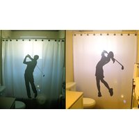 Golf Duschvorhang, Golfer Badezimmer Dekor Für Mädchen Oder Frauen. Extra Lange Gewebeduschvorhänge 84 90 96 Zoll, Benutzerdefinierte Standgröße von CustomShowerCurtains
