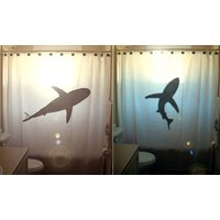 Hai Duschvorhang. Extra Lange Gewebeduschvorhänge 84 90 96 Zoll, Benutzerdefinierte Standgröße 36 54 78. Benutzerdefinierter Duschvorhang von CustomShowerCurtains