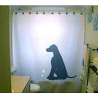 Labrador Retriever Duschvorhang, Schwarzer Welpe Hund Badezimmer Dekor. Extra Langer Stoff in 84 Und 96 Zoll Als Sonderanfertigung Erhältlich von CustomShowerCurtains