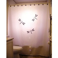 Libellen Duschvorhang, Libelle Badezimmer Dekor. Extra Lange Gewebeduschvorhänge 84 90 96 Zoll, Benutzerdefinierte Standgröße 36 54 78 von CustomShowerCurtains