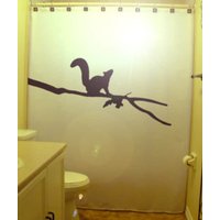 Streifenhörnchen Eichhörnchen Duschvorhang, Eichel Badezimmer Dekor. Extra Langer Stoff in 84 Und 96 Zoll Als Sonderanfertigung Erhältlich von CustomShowerCurtains