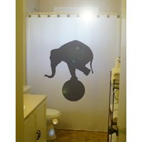 Zirkus Elefant Duschvorhang, Balance Badezimmer Dekor. Extra Lange Gewebeduschvorhänge 84 90 96 Zoll, Benutzerdefinierte Standgröße 36 54 78 von CustomShowerCurtains