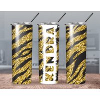 Personalisierter Glitzer Tigerbecher/Tiger Print Becher/Tassen/Tassen/Trinkglas/ Muttertagsbecher von CustomSipsBoutique