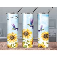 Personalisierter Kolibri Tumbler/ Sonnenblume Und Becher/Muttertagsbecher/Kolibri Kaffeebecher von CustomSipsBoutique