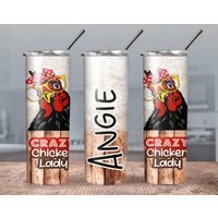 Personalisierter Verrückter Huhn Lady Tumbler/ Liebhaber Becher Geschenkidee von CustomSipsBoutique