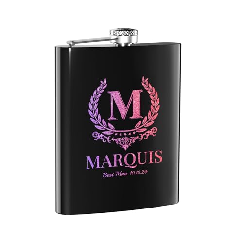 Flachmann Personalisierte 1 Stück 8oz Schwarz für Männer Geschenke für Geburtstag Vatertag Hochzeitsgeschenke Bester Mann Flachmann Personalisierte 1 Stück 8oz Schwarz für Männer Geschenke für Geburtstag Vatertag Hochzeitsgeschenke Bester Mann von Customaster