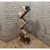 Einzigartiges Holz Bücherregal - Rustikales Baum Dekorative Massivholz Regale von CustomizableWoodenPr