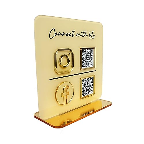 QR-Code-Schild aus Acryl, personalisiertes Logo, Multi-Scan-Zahlung und Social-Media-Display, 3D-Form (2 QR-Codes) von CustomizeFactory