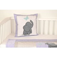 Elefant Kissen Dekorative Kinder Jungen-Kinderzimmer-Dekor, Petrol/Lila Grau von Customquiltsbyeva