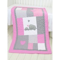 Elefanten Baby Decke, Quilt Rosa Grau Chevron Patchwork Decke Elefanten Baby Decke, Quilt Rosa Grau Chevron Patchwork Decke von Customquiltsbyeva