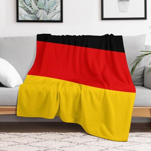 CustonCares Fleece-Bettdecken mit Deutschland-Flagge, 152,4 x 203,2 cm, flauschig, gemütlich, patriotisch, Geschenk, Fleece-Flanelldecke für Sofa, Couch, Schlafzimmer, Reisen von CustonCares