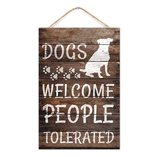 CustonCares Hundespruchschild "Dogs Welcome People Forever Welcome Front Door Sign Animal Dog Lover Gifts Front Door Porch Decor Rustic Front Door Wreath First Home Gifts 20,3 x 30,5 cm CustonCares Hundespruchschild "Dogs Welcome People Forever Welcome Front Door Sign Animal Dog Lover Gifts Front Door Porch Decor Rustic Front Door Wreath First Home Gifts 20,3 x 30,5 cm von CustonCares
