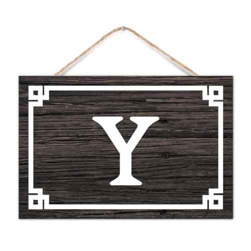 Holzschild mit Monogramm-Buchstabe Y, 30,5 x 20,3 cm, Geschenke für Hochzeit, Jahrestag, Urlaub, primitive Dekoration, Vintage-Holzschilder für Fenster zu Hause von CustonCares