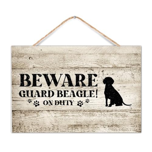 CustonCares Personalisiertes Holzschild mit Aufschrift "Beware Guard" Dog on Duty Family Wall Art Decor for Window Road Pet Sign for Moms Wood Home Sign Retro Wall Decor Schild für Zimmer 30,5 x 20,3 CustonCares Personalisiertes Holzschild mit Aufschrift "Beware Guard" Dog on Duty Family Wall Art Decor for Window Road Pet Sign for Moms Wood Home Sign Retro Wall Decor Schild für Zimmer 30,5 x 20,3 von CustonCares