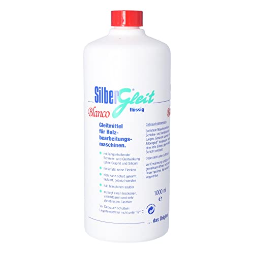 Silbergleit Blanco flüssiges Holzgleitmittel Spray, 1000 ml Flasche inkl. Sprühkopf, speziell für helle Hölzer an Hobelmaschinen von Silbergleit