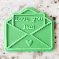 Love You Dad Briefumschlag Keks Popup Embosser Stempel & Cutter Fondant Kuchen Dekoration Zuckerguss Vatertag von CutBakeStamp