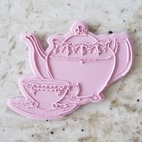 Teekanne Mit Tasse Und Untertasse Keks Popup & Cutter Stempel Fondant Kuchen Dekorieren Eisglasur Schablone Muttertag von CutBakeStamp