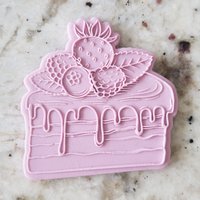 Tortenstück Keks Popup & Cutter Embosser Stempel Fondant Kuchen Dekorieren Zuckerglasur Schablone Muttertag von CutBakeStamp