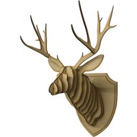 Großer/Kleiner Hölzerner Hirschkopf-Kit-Wand-Kunst-Dekor - Laser Geschnittener Hirschkopf Mit Geweih 3D-Tierkopf von CutTechCrafts