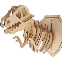 L/S T-Rex Holz Trophäe Tierkopf 3D - Jurassic World Dinosaurier Wand Kunst Wohndeko von CutTechCrafts