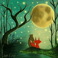 Bär Fuchs Und Mond Kunstdruck | 4 Verschiedene Größen - Sterne Grußkarte Bär Fuchs Und Mond Kunstdruck | 4 Verschiedene Größen - Sterne Grußkarte von CutTheFish