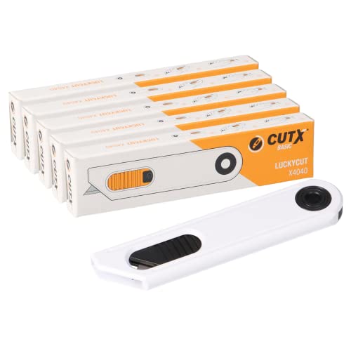 5x CUTX LUCKYCUT X4040 Cuttermesser Sicherheitsmesser Kartonmesser Cutter mit autom. Klingenrückzug von CutX