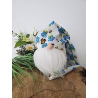 Blauer Blumenzwerg, Bienenzwerg, Frühlingszwerg, Sommerzwerg, Tiered-Tablett-Dekor, Honig-Dekor, Bauernhaus-Zwerg von CuteCraftCreationsCA
