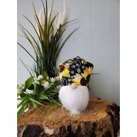 Sonnenblume Bienen-Socken-Zwerg, Bienen-Zwerg, Sonnenblumen-Zwerg, Frühlings-Zwerg, Abgestuftes Tablett-Dekor, Küchen-Dekor, Sommer-Dekor von CuteCraftCreationsCA