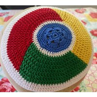 Google Inspiriert Kippa Techie Computer Nerd Juwelier Individuell Handgehäkelte Baumwolle Ihr Logo. Immer Custom Nur Für Sie Gehäkelt von CuteKippah