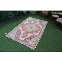 Rot Und Blau Farben Vintage Handgemachter Teppich, 120x180cm, Schnell Kostenlos Shıppıng Code 700 von CuteOldRugs