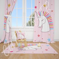 Einhorn Baby Mädchenzimmer Teppich, Lampenschirm, Kissenbezug von CuteTinyTr