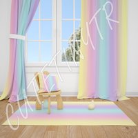 Einhorn Regenbogen Ombre Baby Mädchen Zimmer Vorhang Kinderzimmer Vorhänge Fenster von CuteTinyTr