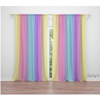 Einhorn Regenbogen Ombre Baby Mädchen Zimmer Vorhang Kinderzimmer Vorhänge Fenster von CuteTinyTr