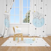 Elefant Und Mond Babyzimmerteppich Kinderzimmerteppich Kinderzimmer Teppich von CuteTinyTr