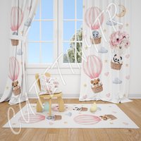 Safari Tiere Und Luftballons Baby Gardinen Kinderzimmer Fenster von CuteTinyTr