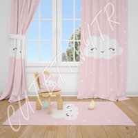 Süße Wolke Und Sterne Baby Mädchenzimmer Teppich, Lampenschirm, Kissenbezug von CuteTinyTr