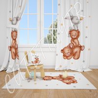 Teddybär Hase Und Sterne Baby Jungenzimmer Teppich, Lampenschirm, Kissenbezug von CuteTinyTr