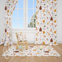 Waldtiere Baby Jungen Zimmer Vorhang Kinderzimmer Vorhänge Fenster von CuteTinyTr