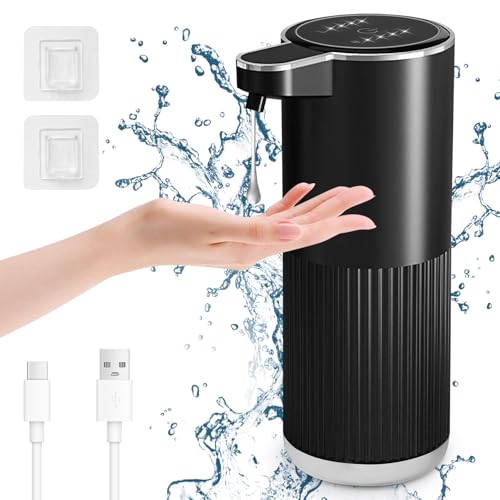Cuteefun Automatisch Flüssig Seifenspender, 400ml Elektrischer Seifenspender mit Sensor, Anzeige des Batteriestands, 4-Stufig Einstellbares Flüssigkeitsvolumen, Wandmontage für Küche, Bad, Schwarz Cuteefun Automatisch Flüssig Seifenspender, 400ml Elektrischer Seifenspender mit Sensor, Anzeige des Batteriestands, 4-Stufig Einstellbares Flüssigkeitsvolumen, Wandmontage für Küche, Bad, Schwarz von Cuteefun