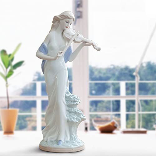 Cutfouwe Keramik Göttin Moderne Figur Skulptur Mädchen Porzellan Statue Deko Frauen Figuren Ornament Für Wohnzimmer Tischdeko Büro Schreibtisch Handwerk Sammelfigur Deko,6 von Cutfouwe