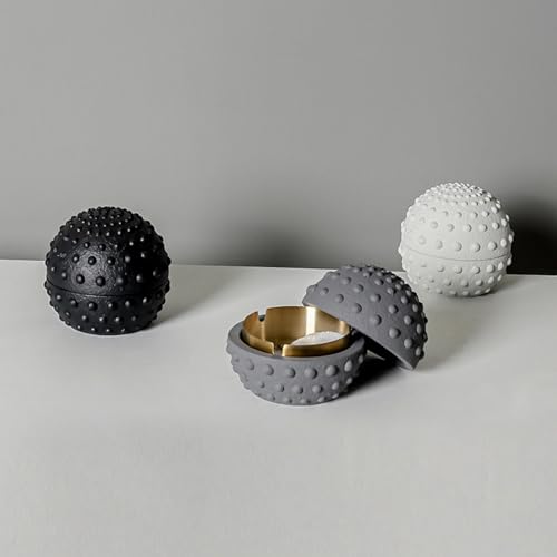 Cutfouwe Kreativer Mülleimer – Stilvoller Betonmülleimer für den Balkon im Freien,Schwarz,B Cutfouwe Kreativer Mülleimer – Stilvoller Betonmülleimer für den Balkon im Freien,Schwarz,B von Cutfouwe