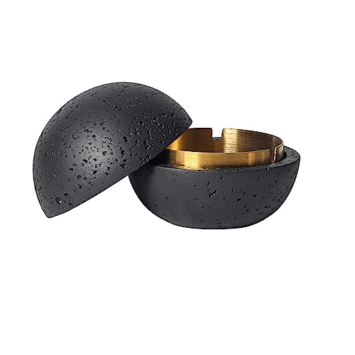 Cutfouwe Mode-Mülleimer,Beton+Innenzylinder Aus Metall -Leicht Zu Reinigen,Schwarz Cutfouwe Mode-Mülleimer,Beton+Innenzylinder Aus Metall -Leicht Zu Reinigen,Schwarz von Cutfouwe