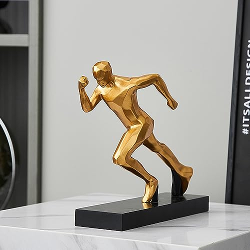 Cutfouwe Skulptur Deko Modern Harz-Statue Abstrakte Figuren Kunst Statue-Design Deko Objekt Athlet Für Wohnzimmer Gold Unikat Statuen Und Skulpturen,A von Cutfouwe