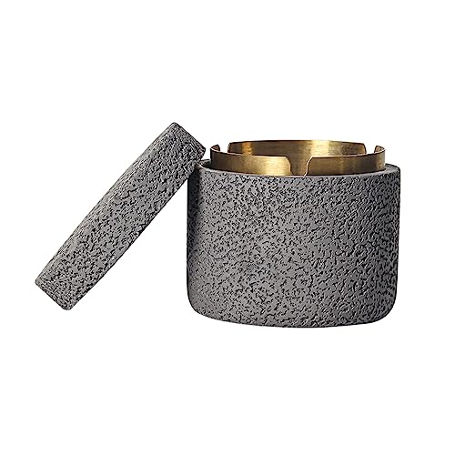 Cutfouwe Tisch Mülleimer-Beton + Edelstahl-Φ12.5Cm X H10.8Cm-Leicht Zu Reinigen,Ideales Fassungsvermögen,Grau,A Cutfouwe Tisch Mülleimer-Beton + Edelstahl-Φ12.5Cm X H10.8Cm-Leicht Zu Reinigen,Ideales Fassungsvermögen,Grau,A von Cutfouwe