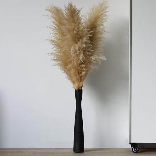 Cutfouwe Keramik Vase Schwarz Matt 40 cm Hoch,Vase Schmal,Modern Deko Vase für Pampasgras,Bodenvase für Dekozweige,Trockenblumen Blumenvase,Nordic Minimalismus Vasen für Flur,Wohnzimmer,Fireplace von Cutfouwe