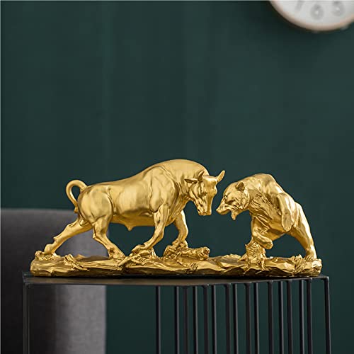 Cutfouwe Wall Street Bull & Bear Schlacht Harz Statue,Abstrakte Figur-Bull Bear Fight Financial Broker Geschenk Für Schlafzimmer, Studie, Weinschrank, Büro,Skulptur deko von Cutfouwe