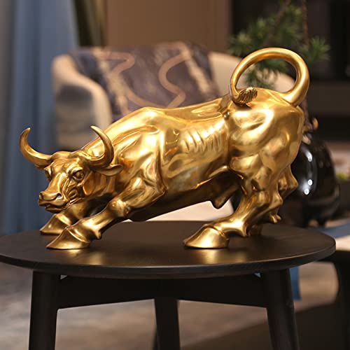 Cutfouwe Wall Street Messing Bull Statue - Feng Shui Glückssymbol des Börsenmarkts Für Die Heimdekoration. Repräsentiert Karriere Und Reichtum,A,1.2kg von Cutfouwe