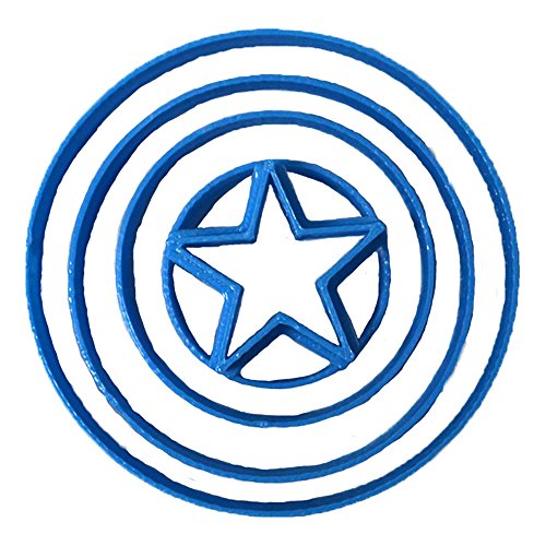 Cuticuter Captain America Wappen Fondantschneider, Kunststoff, blau, 8x7x1.5 cm Cuticuter Captain America Wappen Fondantschneider, Kunststoff, blau, 8x7x1.5 cm von Cuticuter