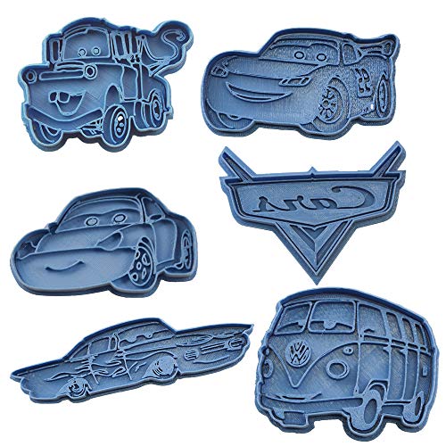 Cuticuter Cars Ausstechformen-Set, Kunststoff, blau, 16x14x1.5 cm, 6 von Cuticuter